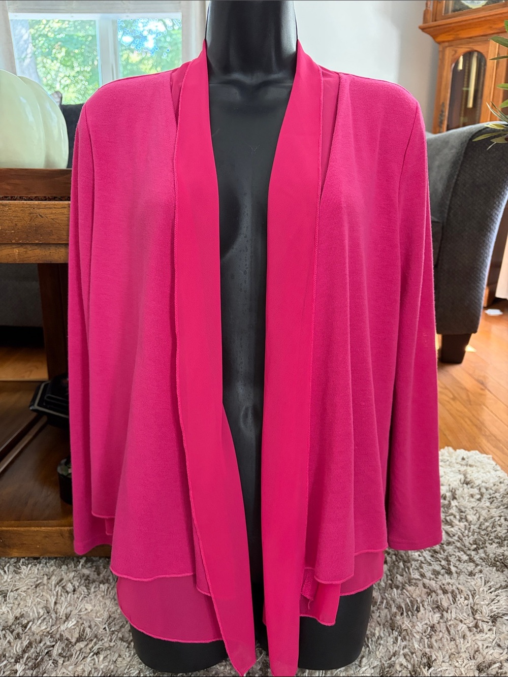 Arianna Women’s Open Front Fuchsia Sweater Cardigan size S/M